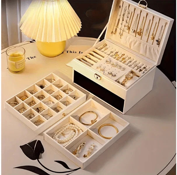 Luxury Multi-Layer Jewelry Storage Box with Drawers