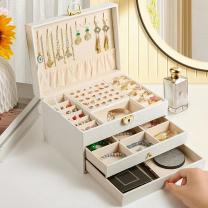 Luxury Multi-Layer Jewelry Storage Box with Drawers