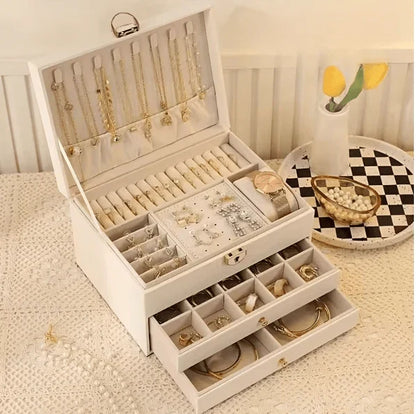 Luxury Multi-Layer Jewelry Storage Box with Drawers