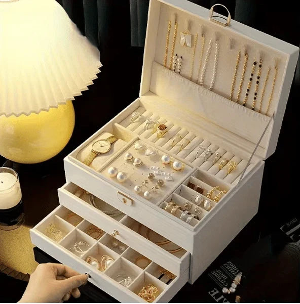 Luxury Multi-Layer Jewelry Storage Box with Drawers