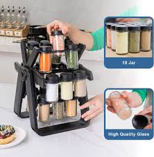 Spice Rack Organizer With 18 Spice Jars